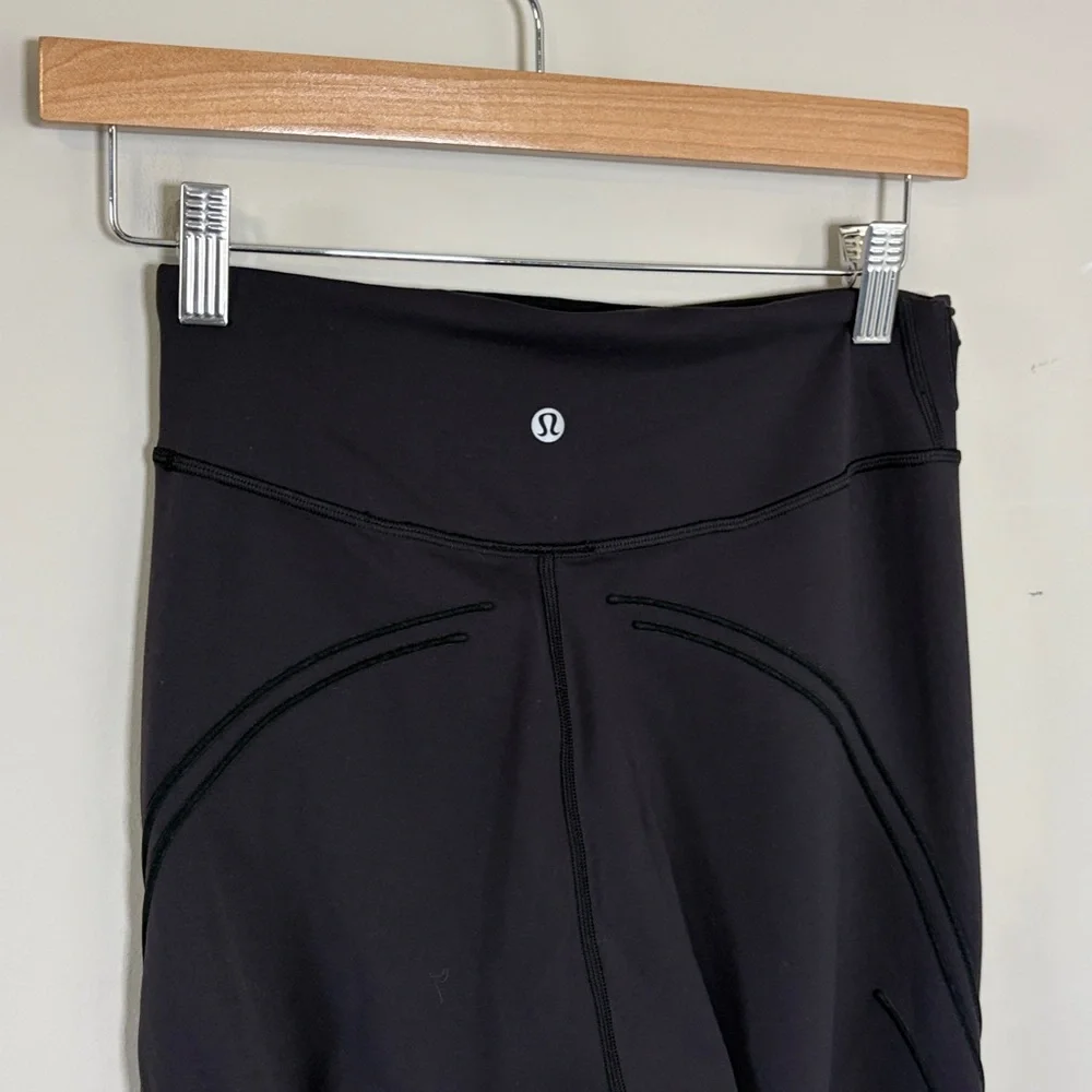 Lululemon Get in Line Super High Rise Tight 28 inch Black Legging Sz 8 - Picture 10 of 15